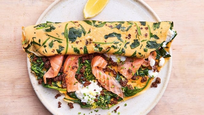Jamie Oliver's Smoked Salmon & Rye Omelet
