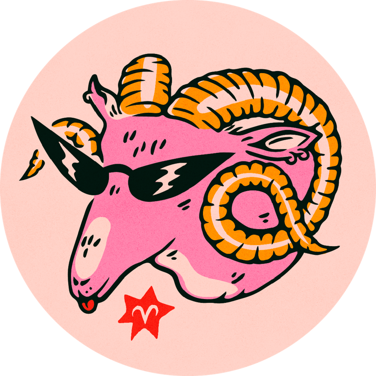 An illustration of a ram to denote the Aries sign, used in a 2026 horoscopes post.