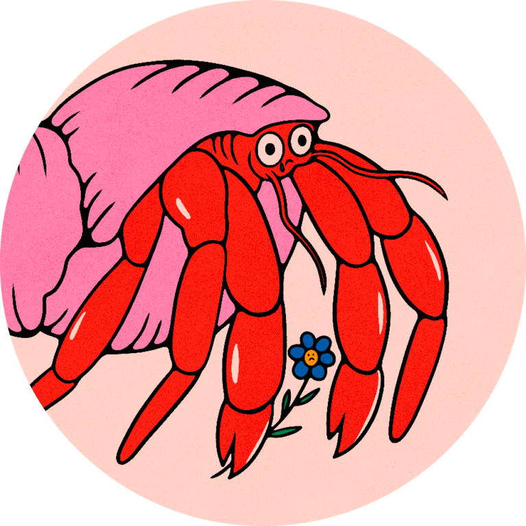 An illustration of a crab to denote the Cancer sign, used in a 2026 horoscopes post.