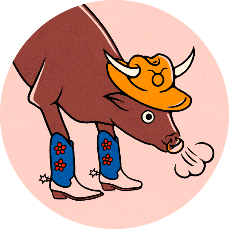 An illustration of a bull to denote the Taurus sign, used in a 2026 horoscopes post.