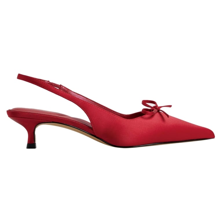 A red Aldo Azizza Slingback Kitten Heel for an article about the best kitten heels for winter.
