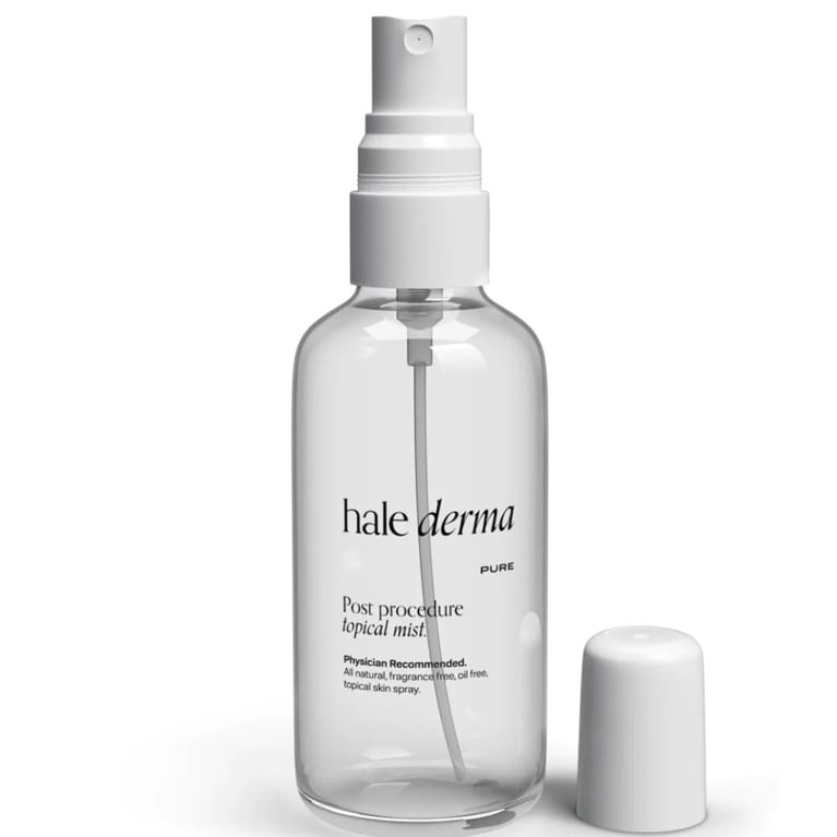A bottle of Hale Derma hypochlorous acid mist for an article about the best purchases our editors made in November 2025.