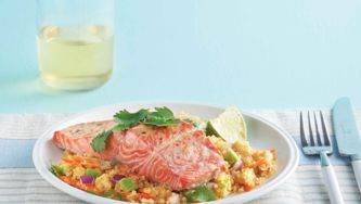Sweet & Spicy Salmon With Quinoa Salad