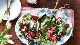 Spring Salad With Rhubarb Vinaigrette