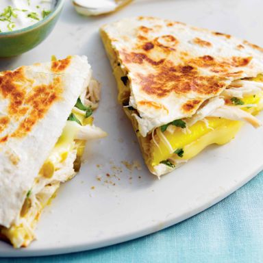 Quesadillas With Chicken, Mango And Brie