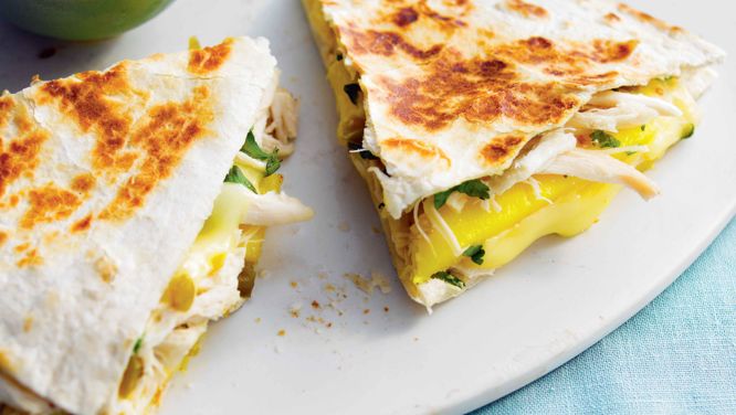 Quesadillas With Chicken, Mango And Brie