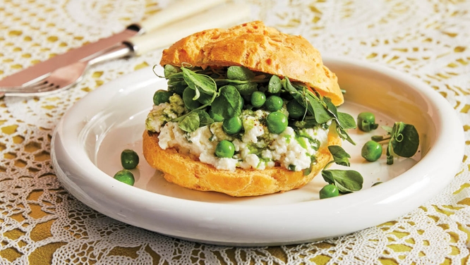 Christine Flynn’s Ricotta And Pea–Stuffed Cheese Puffs