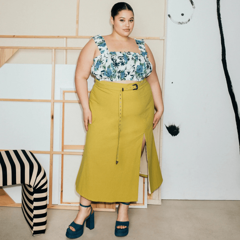 Canadian Midi Skirts: Hilary MacMillan Belted Midi Skirt