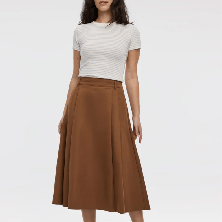 Canadian Midi Skirts: Reitmans Pleated A-Line Midi Skirt