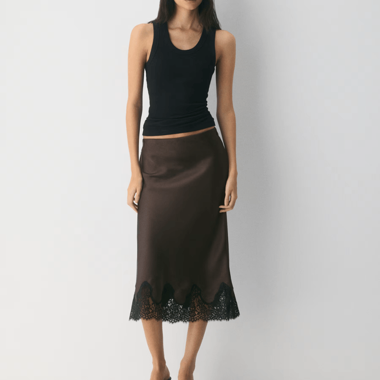 Canadian Midi Skirts: Wilfred Henrietta Satin Skirt