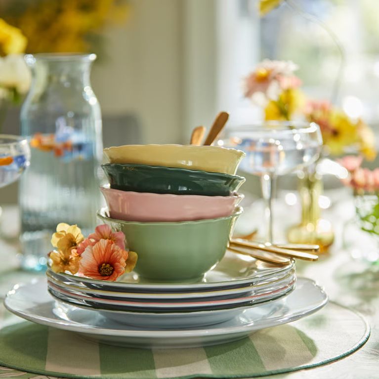 A photo of three UPPLAGABowl bowls on a table, from IKEA's Easter collection.