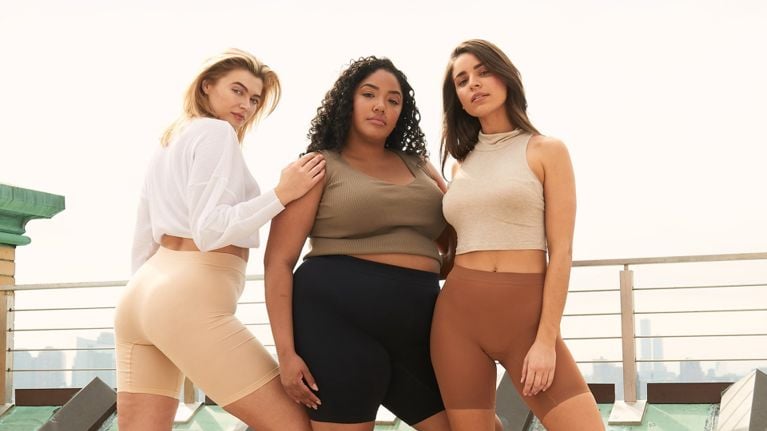 A pair of pink anti-chafe shorts from lululemon.