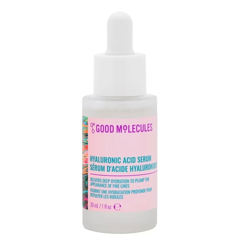 A 30ml bottle of Good Molecules Hyaluronic Acid for an article about everything you need to know about hyaluronic acid