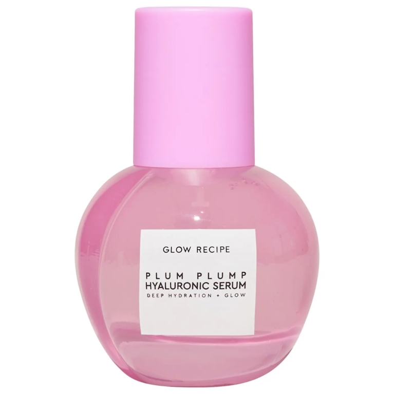A bottle of the Glow Recipe Plum Plump Hyaluronic Acid Hydrating Serum for an article about everything you need to know about hyaluronic acid