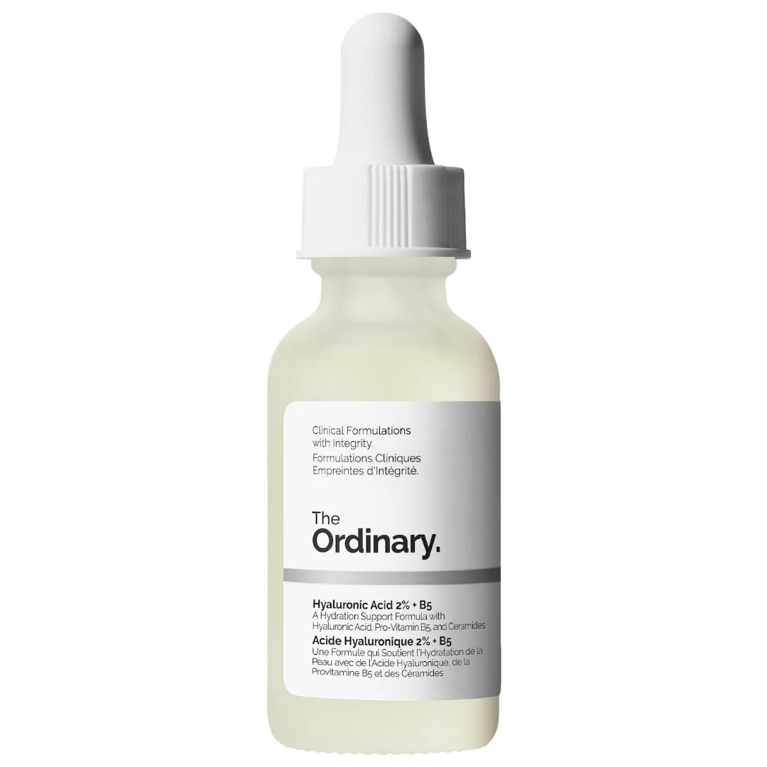A bottle of The Ordinary Hyaluronic Acid 2% + B5 for an article about cruelty-free beauty products