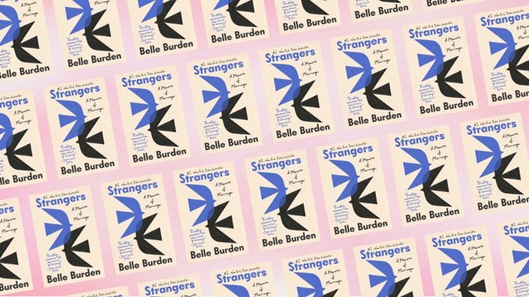 A collage of the cover of Belle Burden’s hit memoir, Strangers.