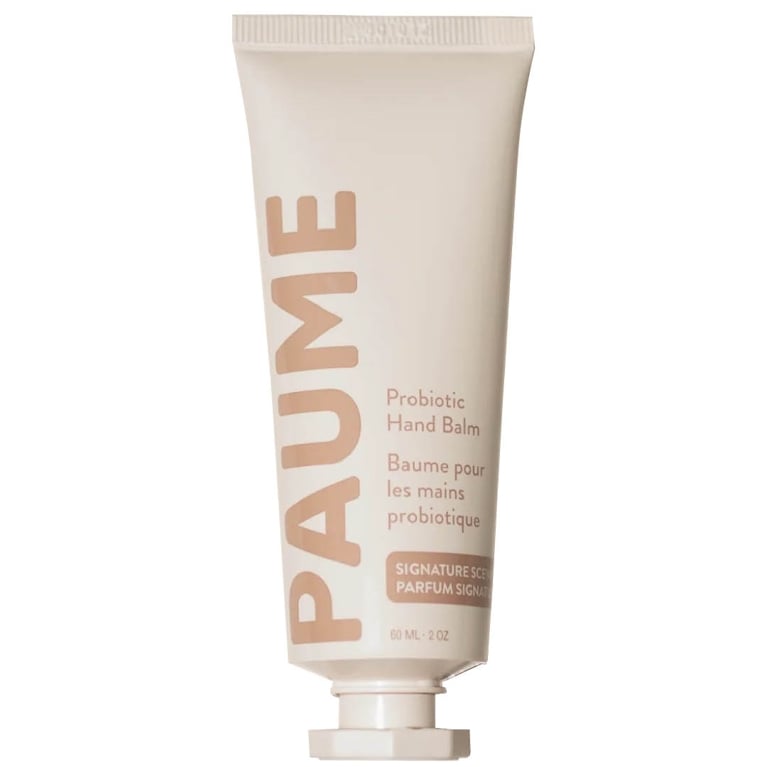 A tube of Paume Probiotic Hand Balm for an article about the best hand creams according to our editors.