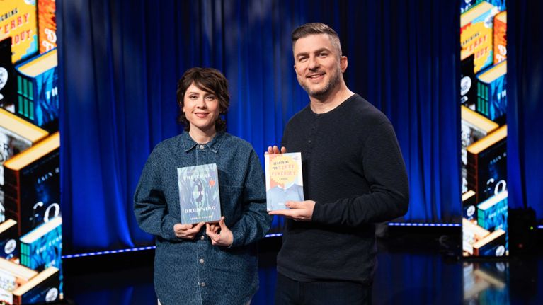 Canada Reads 2026 finalist champions Tegan Quin and Steve Glynn holding their books.
