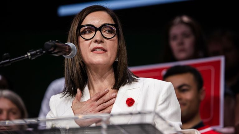 A photo of Danielle Martin after her byelection win in the riding of University–Rosedale.