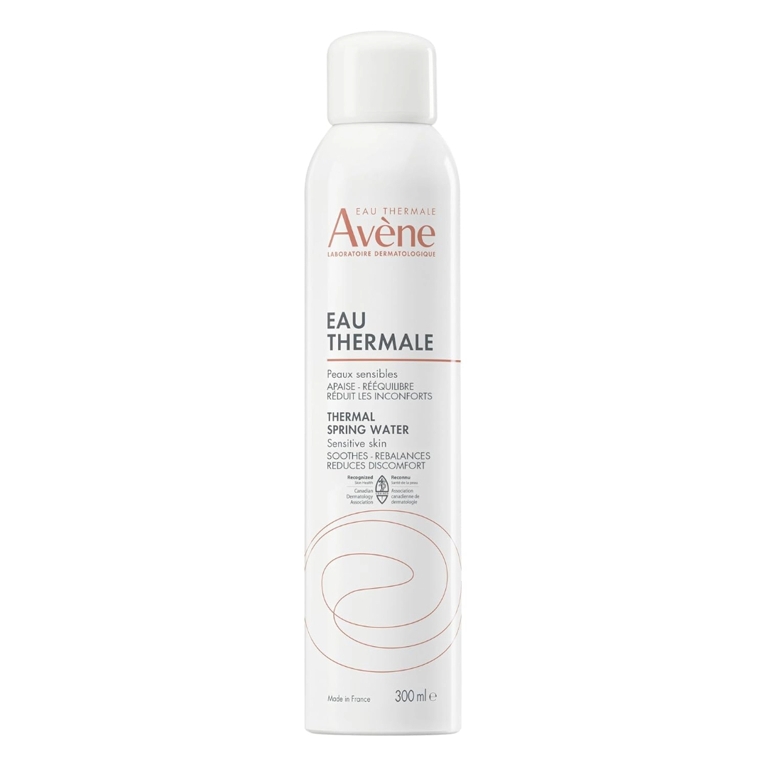 A 300ml bottle of the Avene Thermal Spring Water for an article about the best french drugstore beauty products you can purchase in Canada