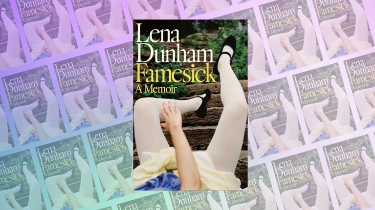 A photo of repeating covers of Famesick by Lena Dunham used in a post about Lena Dunham Jenni Konner Famesick.