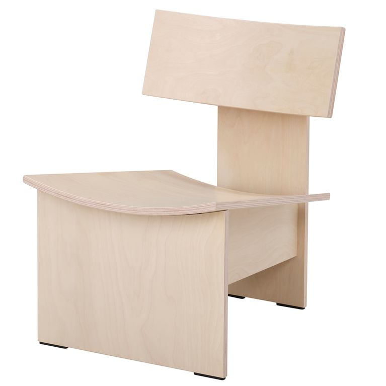 A plywood easy chair from the IKEA PS 2026 collection.