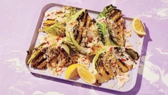 Grilled Cabbage Caesar Salad