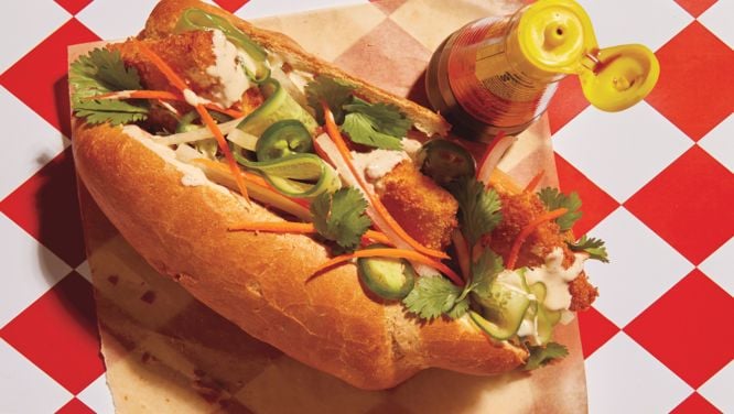 Crispy Tofu Subs with Pickled Veg and Yuzu Mayo