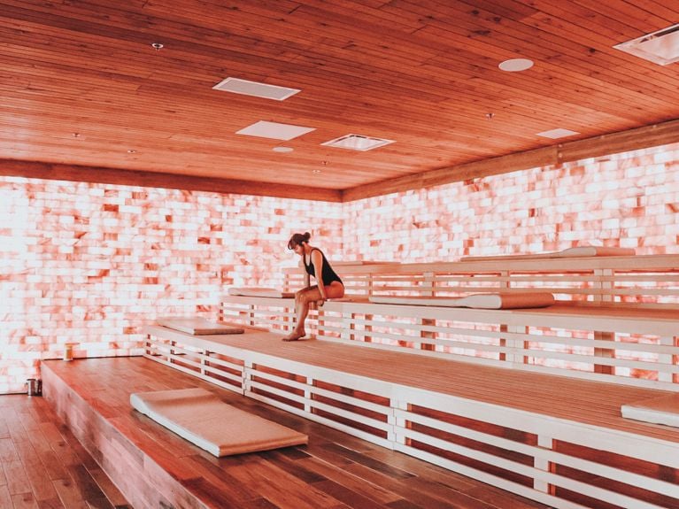 The Himalayan salt room at Kōena Spa in Ottawa for an article about the best Canadian getaways for summer.