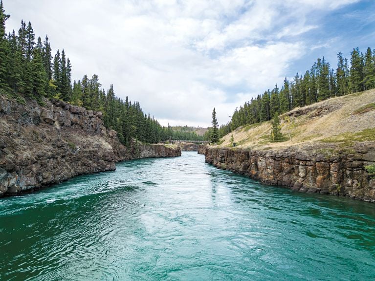 Miles Canyon in Whitehorse, Yukon for an article about the best Canadian getaways for summer.