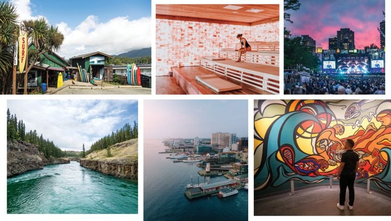 A collage of Canadian destinations for an article about the best Canadian getaways for summer.