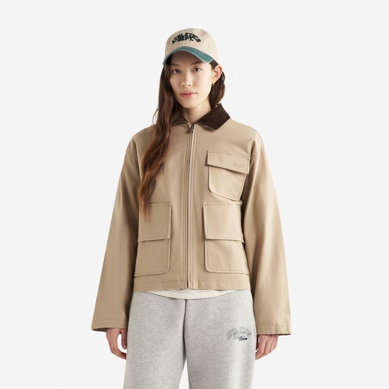 Roots Riley Barn Jacket in Warm Khaki Brown