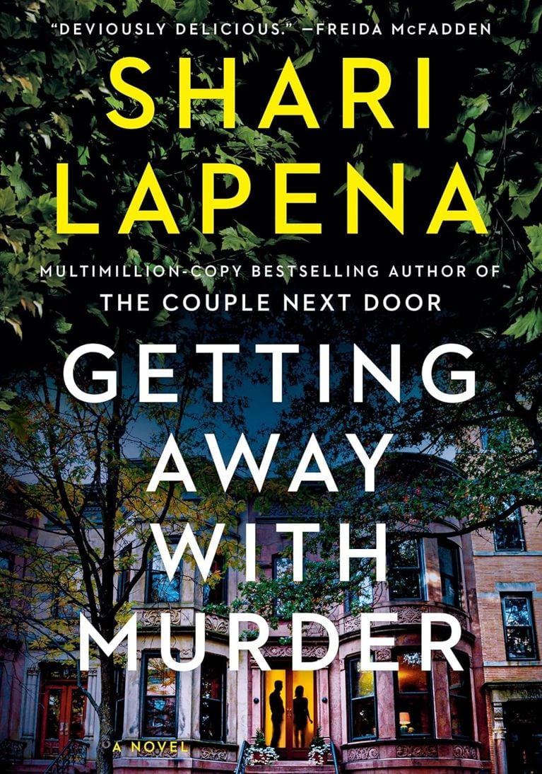 An illustration of Brooklyn brownstones on the cover of Shari Lapena's Getting Away With Murder used in a post about summer 2026 books.