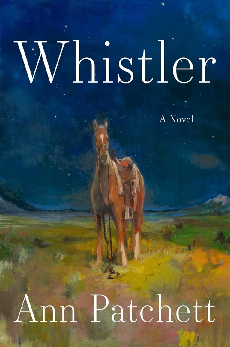 An illustration of a horse on the cover of whistler by ann patchett in a post about summer 2026 books